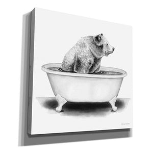 'Bear in Tub' by Rachel Nieman, Canvas Wall Art,Size 1 Square