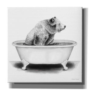 'Bear in Tub' by Rachel Nieman, Canvas Wall Art,Size 1 Square