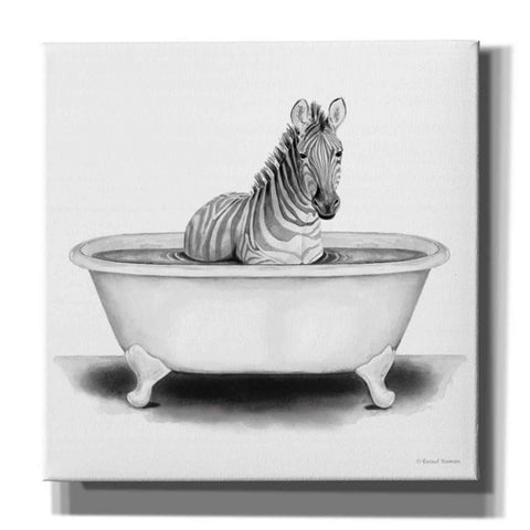 Image of 'Zebra in Tub' by Rachel Nieman, Canvas Wall Art,Size 1 Square