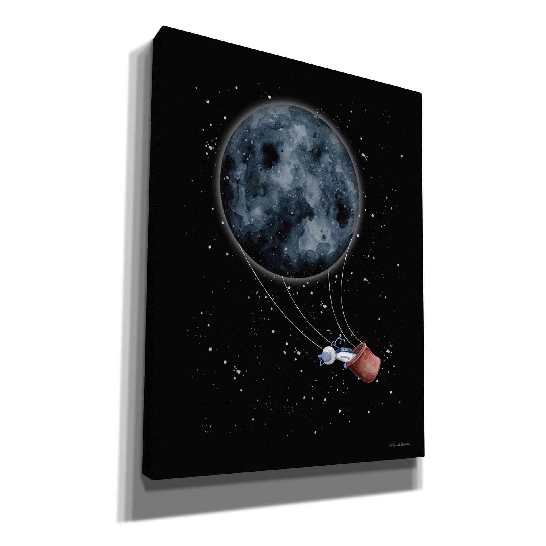 'Moon Hot Air Balloon' by Rachel Nieman, Canvas Wall Art,Size C Portrait