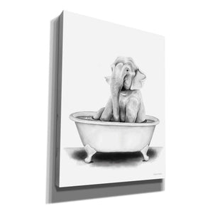 'Elephant in Tub' by Rachel Nieman, Canvas Wall Art,Size B Portrait