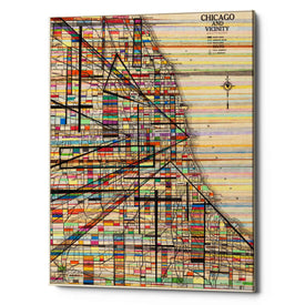 'Modern Map of Chicago' by Nikki Galapon Giclee Canvas Wall Art