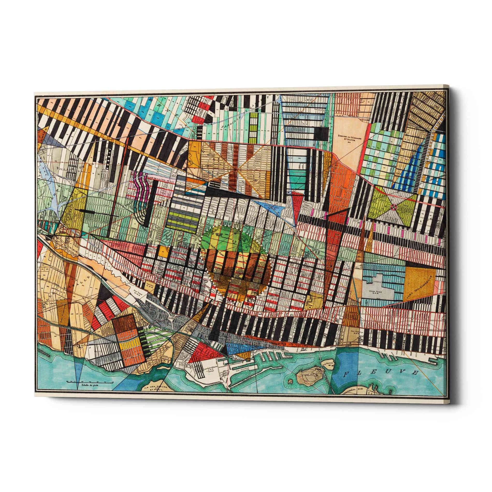 'Modern Map of Montreal' by Nikki Galapon Giclee Canvas Wall Art
