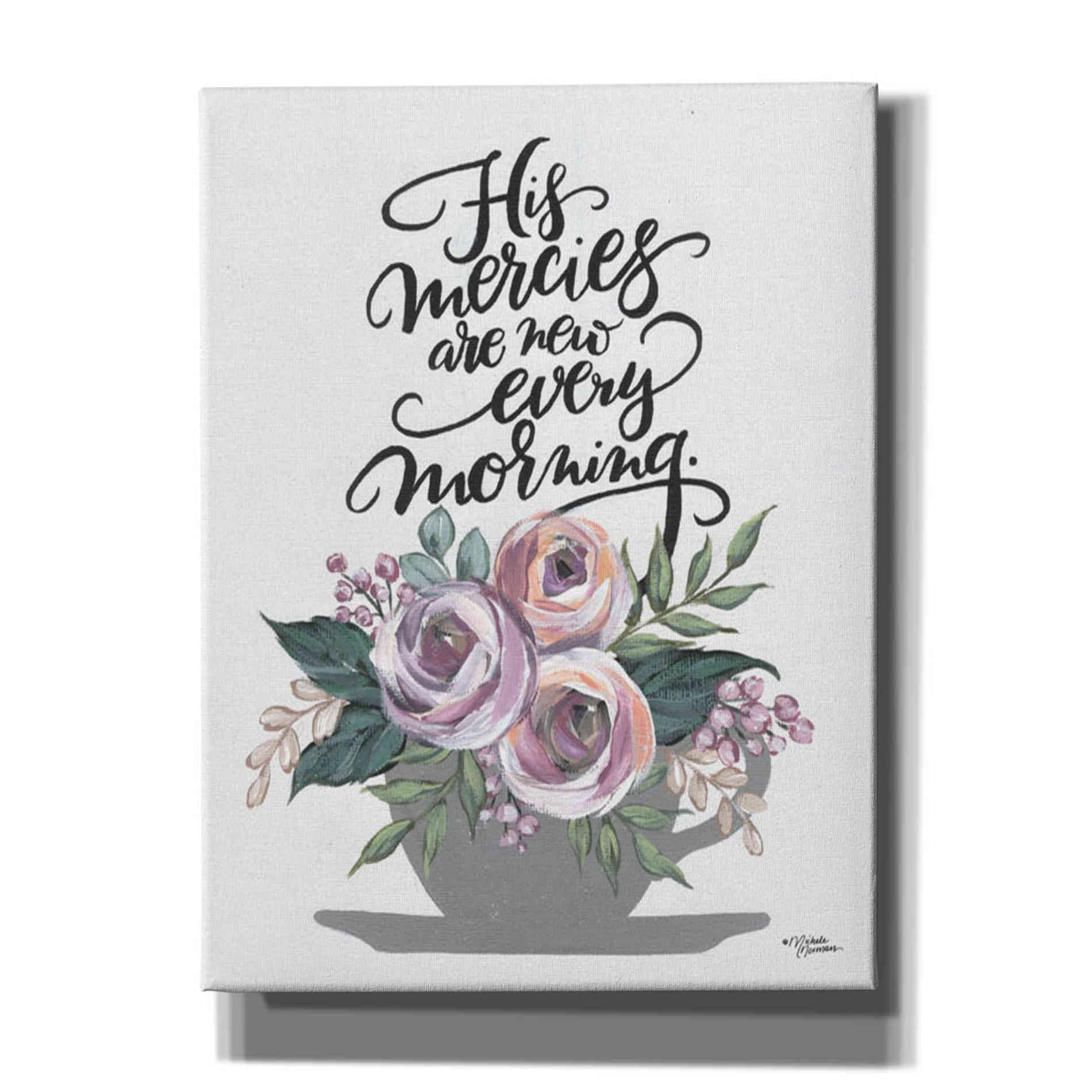 'His Mercies are New Every Morning' by Michele Norman, Canvas Wall Art,Size C Portrait