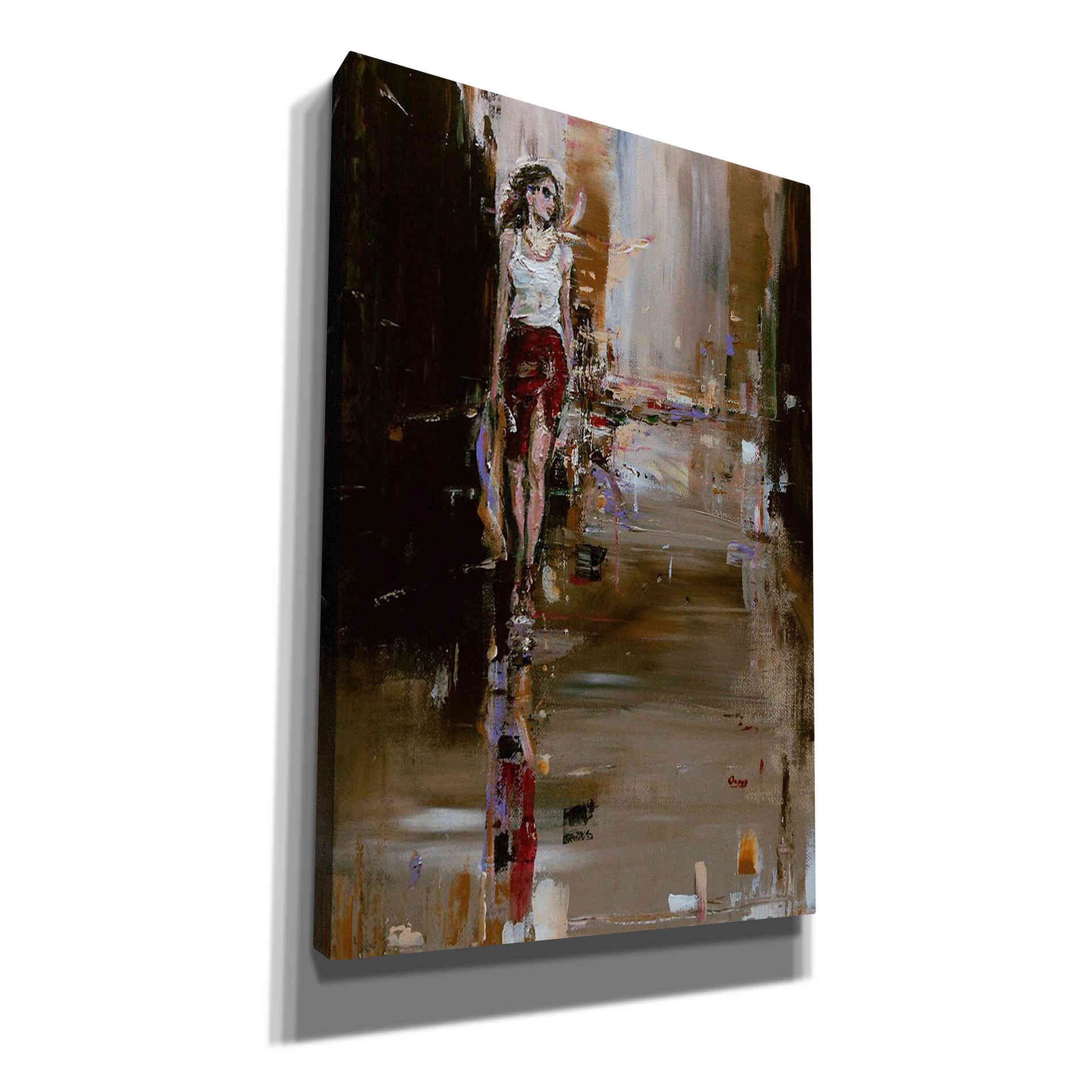'Down Town' by Oscar Alvarez Pardo, Canvas Wall Art