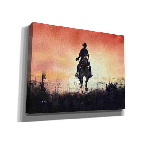 Image of 'Sunrise Rider' by Oscar Alvarez Pardo, Canvas Wall Art