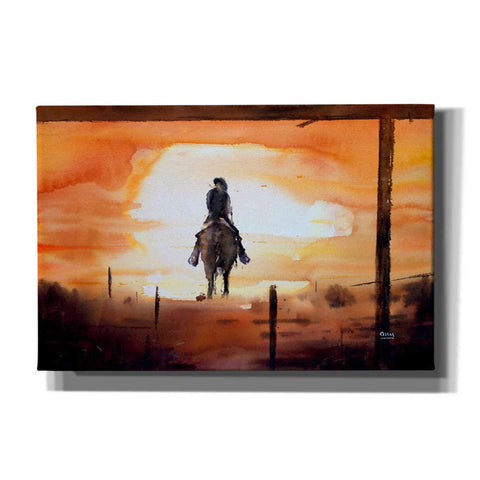 Image of 'Sunset Rider' by Oscar Alvarez Pardo, Canvas Wall Art