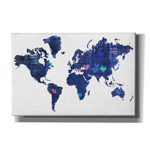 Image of 'Hearts World Map 3' by Irena Orlov, Canvas Wall Art