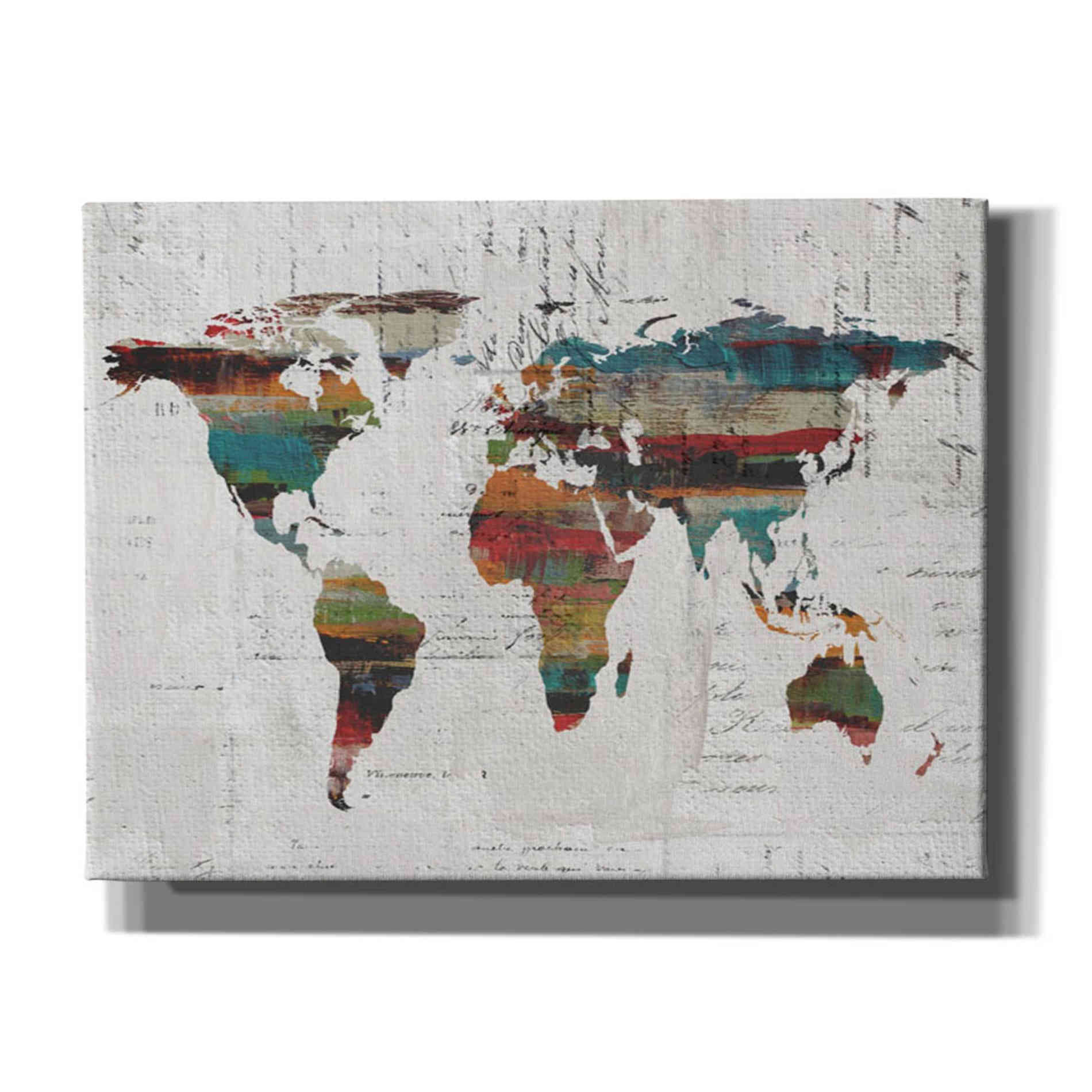 'Painted World Map IV' by Irena Orlov, Canvas Wall Art