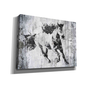 'Running Black Horse 1' by Irena Orlov, Canvas Wall Art