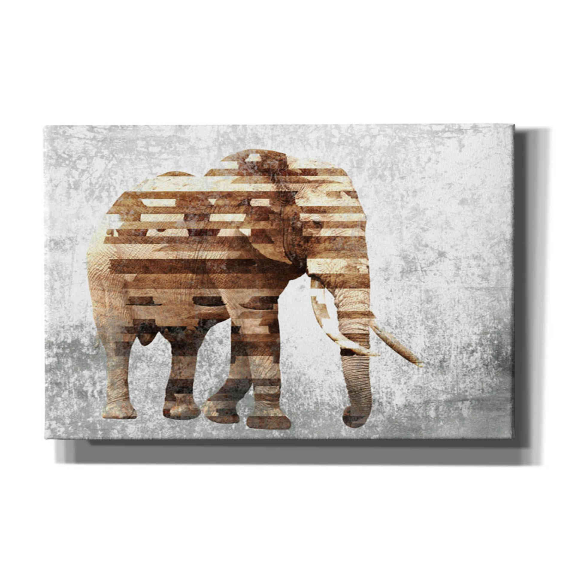 'Rustic Brown Elephant' by Irena Orlov, Canvas Wall Art