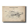 'Dump Truck Blueprint Patent Parchment' Canvas Wall Art,Size A Landscape