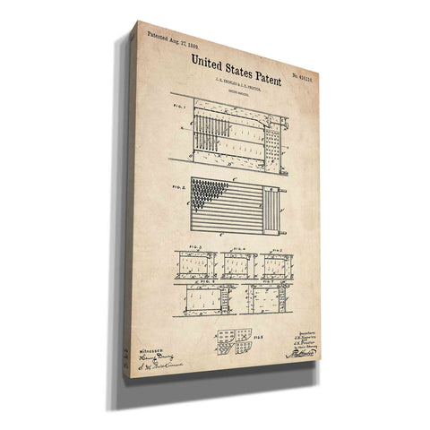 Image of 'Drying Machine Blueprint Patent Parchment' Canvas Wall Art,Size A Portrait