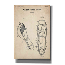 'Ballet Slippers Blueprint Patent Parchment' Canvas Wall Art,Size A Portrait