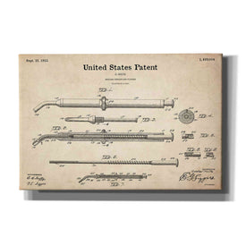 'Amalgam-Dentist Equipment Blueprint Patent Parchment' Canvas Wall Art,Size A Landscape