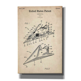 'F-117 Nighthawk Stealth Fighter Blueprint Patent Parchment' Canvas Wall Art,Size A Portrait