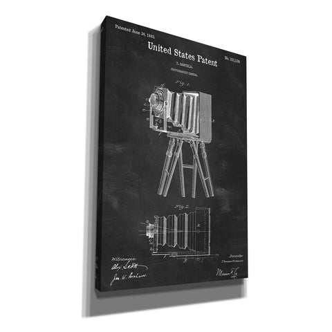 Image of 'Photographic Camera Blueprint Patent Chalkboard' Canvas Wall Art,Size A Portrait