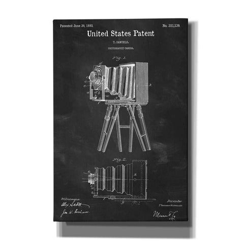 Image of 'Photographic Camera Blueprint Patent Chalkboard' Canvas Wall Art,Size A Portrait