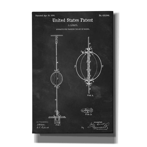 Image of 'Apparatus to Teach Boxing Blueprint Patent Chalkboard' Canvas Wall Art,Size A Portrait