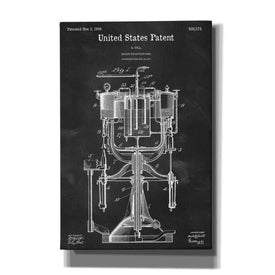 'Beer Bottling Machine Blueprint Patent Chalkboard' Canvas Wall Art,Size A Portrait