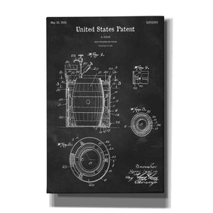 'Beer Container and Cooler Blueprint Patent Chalkboard' Canvas Wall Art,Size A Portrait