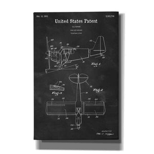 'High-Life Airplane Blueprint Patent Chalkboard' Canvas Wall Art,Size A Portrait