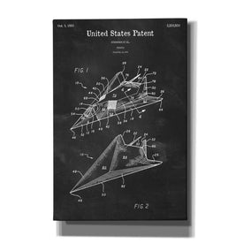 'F-117 Nighthawk Stealth Fighter Blueprint Patent Chalkboard' Canvas Wall Art,Size A Portrait