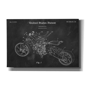 'Motocycle Blueprint Patent Chalkboard' Canvas Wall Art,Size A Landscape