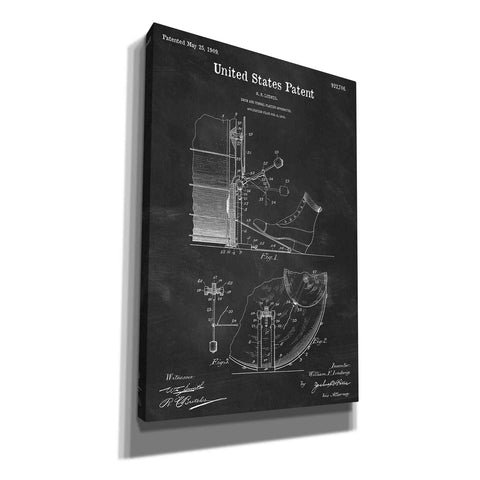 Image of 'Drum and Cymbal Blueprint Patent Chalkboard' Canvas Wall Art,Size A Portrait