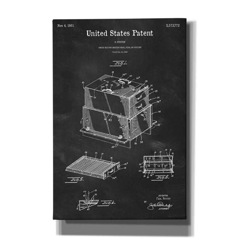 Image of 'Barbecue Blueprint Patent Chalkboard' Canvas Wall Art,Size A Portrait