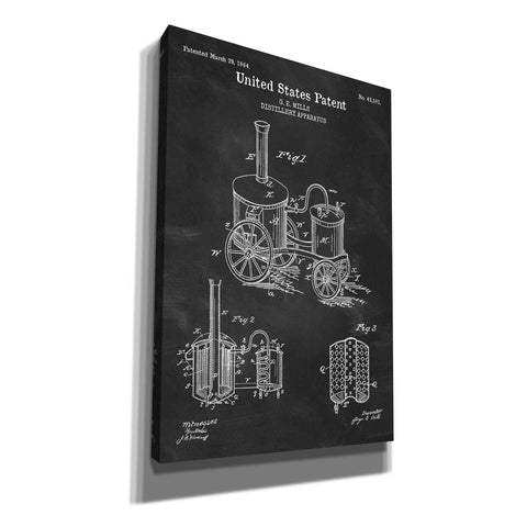 Image of 'Distillery Apparatus Blueprint Patent Chalkboard' Canvas Wall Art