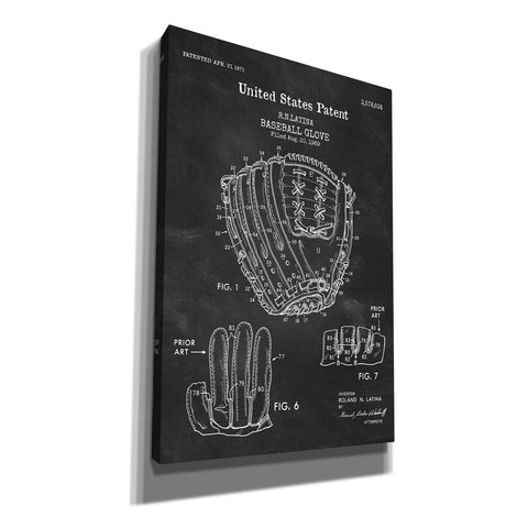 Image of 'Baseball Glove, 1971, Blueprint Patent Chalkboard' Canvas Wall Art