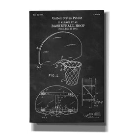 'Basketball Hoop Blueprint Patent Chalkboard' Canvas Wall Art