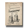'Beer Barrel Vintage Patent Blueprint' Canvas Wall Art