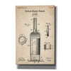 'Bottle Blueprint Patent Parchment' Canvas Wall Art