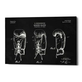 'Boxing Glove, 1925 Blueprint Chalkboard Patent' Canvas Wall Art