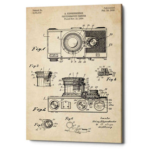 'Camera, 1936 Blueprint Patent Parchment' Canvas Wall Art