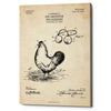 'Eye Protector for Chickens Blueprint Patent Parchment' Canvas Wall Art