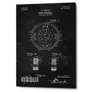 'Cog Wheel Blueprint Patent Chalkboard' Canvas Wall Art