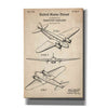 'Double Decker Airplane Blueprint Patent Parchment' Canvas Wall Art