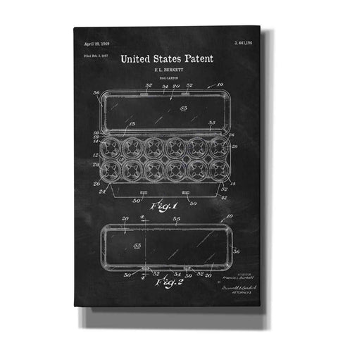 Image of 'Egg Carton Blueprint Patent Chalkboard' Canvas Wall Art