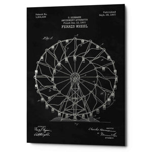 'Ferris Wheel, 1920 Blueprint Chalkboard Patent' Canvas Wall Art