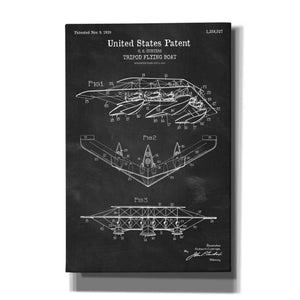 'Tripod Flying Boat Blueprint Patent Chalkboard' Canvas Wall Art