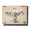 'Flying Machine Vintage Patent Blueprint' Canvas Wall Art