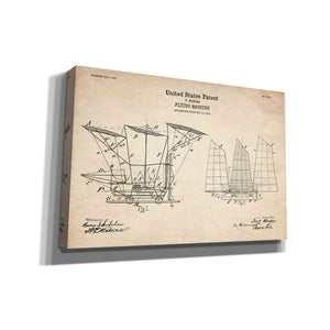 'Flying Machine, 1904 Blueprint Patent Parchment' Canvas Wall Art