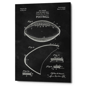 'Football Blueprint Patent Chalkboard' Canvas Wall Art