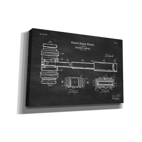 Image of 'Judge's Gavel Blueprint Patent Chalkboard' Canvas Wall Art