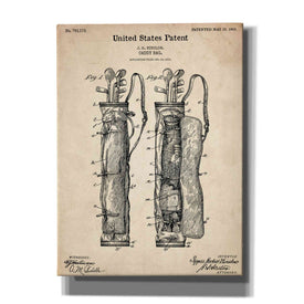 'Golf Bag Caddy Vintage Patent Blueprint' Canvas Wall Art