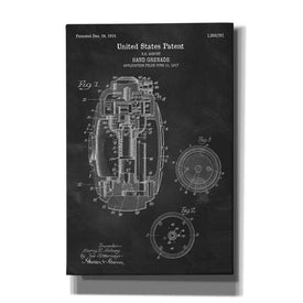 'Hand Grenade Blueprint Patent Chalkboard' Canvas Wall Art