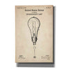 'Incandescent Lamp Blueprint Patent Parchment' Canvas Wall Art